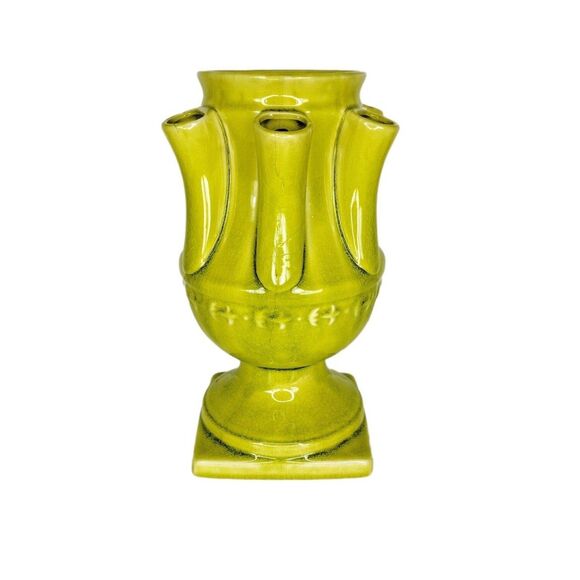 Vintage 60s 70s MCM Ceramic Statement Piece Seven Hole Tulip Flower Vase - Picture 3 of 12